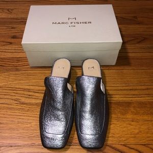 Marc Fisher silver Mules Size 7.5